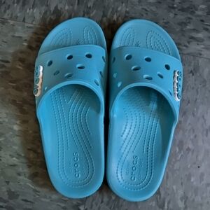 Blue Crocs Slide Sandals